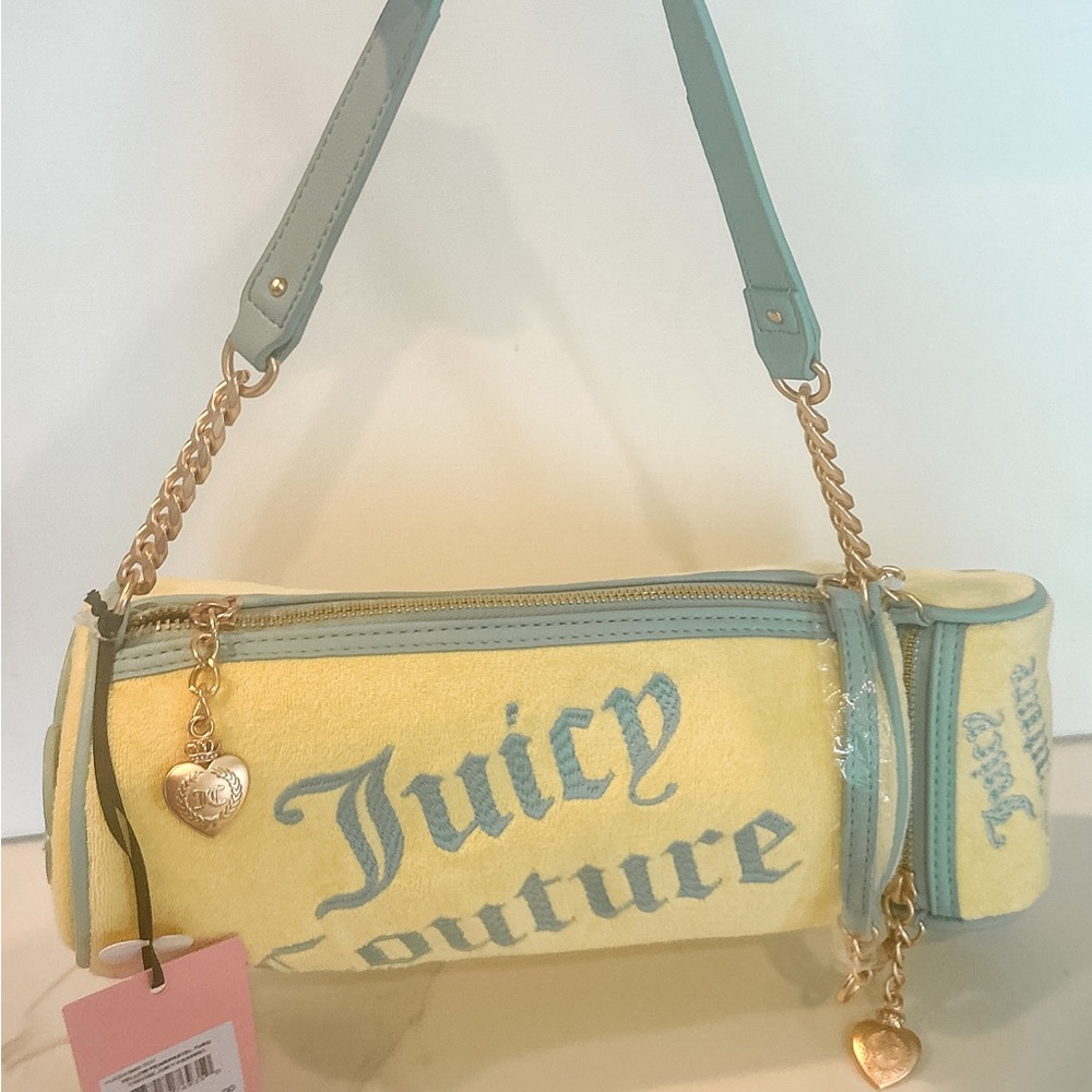 Juicy Couture Choose Juicy II Barrel Yellow Pastel Y2K Barrel Bag Purse NWT